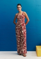 Macacão CaCay pantalona sarja estampada 