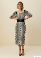 Saia Morena Rosa midi reta com renda