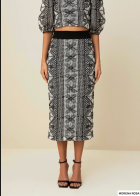 Saia Morena Rosa midi reta com renda