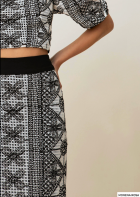 Saia Morena Rosa midi reta com renda