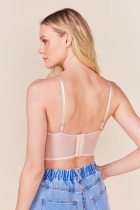 Top My Place balconette renda nude 