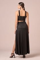 Cropped My Place alças largas preto