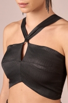 Cropped My Place alças largas preto