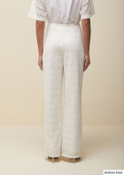 Calca Morena Rosa Reta Cós alto off white