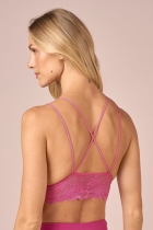 Top My place renda multi tiras rosa