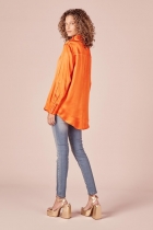 Camisa My Place cetim papaia 