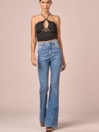 Cal&ccedil;a My Place jeans barra larga 