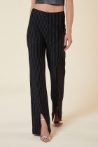 Cal&ccedil;a My Place risca de giz prata/ preto 