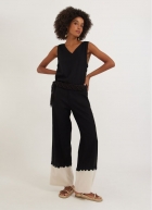 Calça Cantão linho color blocking p/b