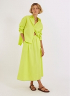 Saia Cantão algodão amassadinho verde primavera