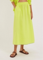 Saia Cantão algodão amassadinho verde primavera