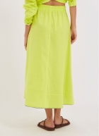 Saia Cantão algodão amassadinho verde primavera