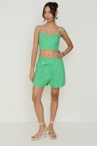 Bermuda ALLS assimétrico com pregas linho 