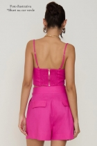 Bermuda ALLS assimétrico com pregas linho 