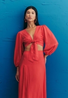 Saia CaCay maxi midi assimetrica lisa