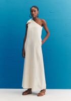 Vestido CaCay longo ombro laço liso