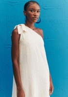 Vestido CaCay longo ombro laço liso