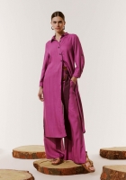 Chemise CaCay abotoamento frontal liso 