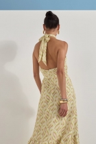 Vestido ALLS decote cruzado estampado 