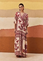 Vestido CaCay longo det decote manga kimono 