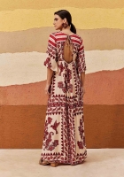Vestido CaCay longo det decote manga kimono 
