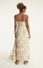 VESTIDO LONGO DE ALCA ESTAMPA AURA