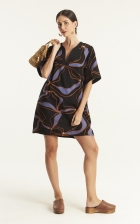 Vestido Cantão curto estampa pulse