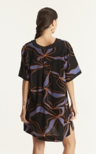 Vestido Cantão curto estampa pulse