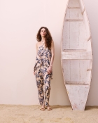 MacacãoCacay detalhe contas alca estampa azul medio