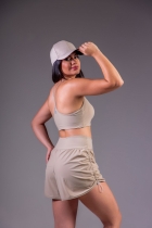 F522- SHORT FITNESS SOBREPOSTO COM AJUSTADOR LATERAL